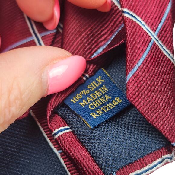 4 Men’s Neckties Lot of Club Room Ties All 100% Silk Blue Red Stripe Checkered - Picture 6 of 9